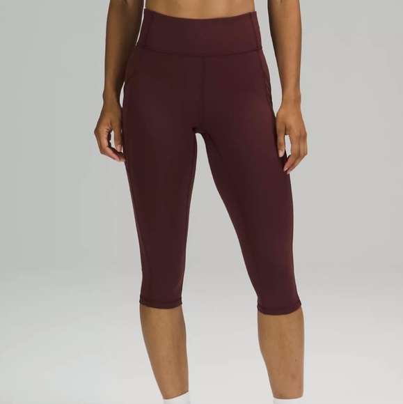 lululemon athletica Pants - Lululemon Invigorate High-Rise Crop 17" - Red Merlot